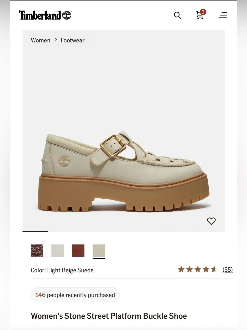 ✨ NWB - Timberland Stone Street Platform Buckle Shoe - Women’s 8.5